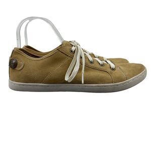 Rockport Walking Sneaker Shoe Womens 11 Tan Beige Suede Leather Low Cut Lace Up
